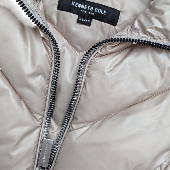 Kenneth Cole NWOT XS Puffer Jacket Quilted Champagne Beige Fall Winter Warm - Picture 4 of 6